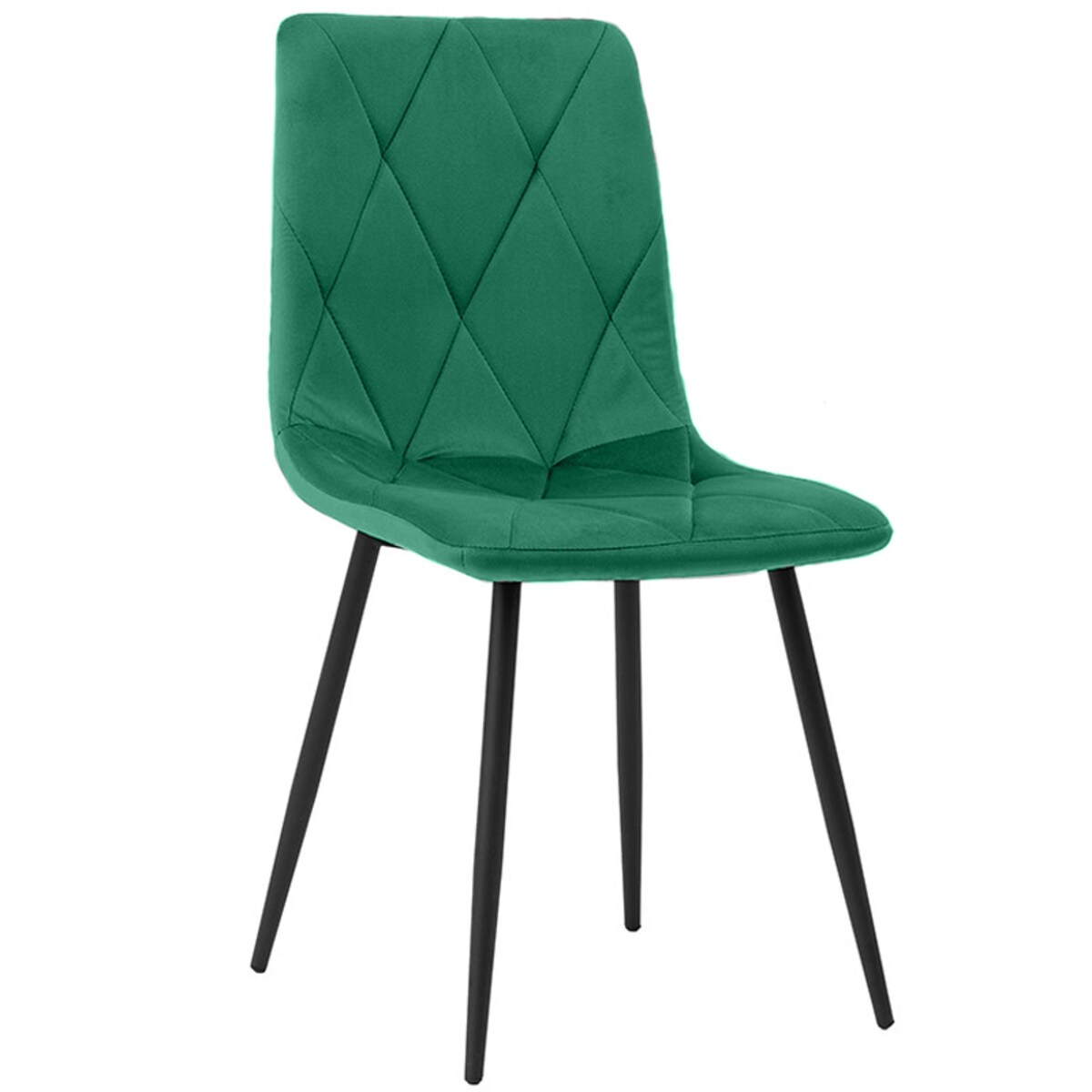 Krzesło tapicerowane welurowe pikowane zielone do salonu jadalni
