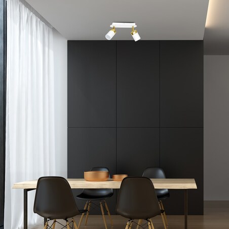 Reflektorowa LAMPA sufitowa JOKER MLP6129 Milagro metalowa OPRAWA plafon regulowane reflektorki białe złote