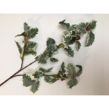 GAŁĄZKA SZTUCZNA jak żywa ośnieżona brokat OSTROKRZEW z owocami DEKORACJA