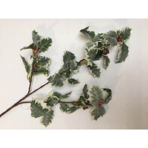 GAŁĄZKA SZTUCZNA jak żywa ośnieżona brokat OSTROKRZEW z owocami DEKORACJA