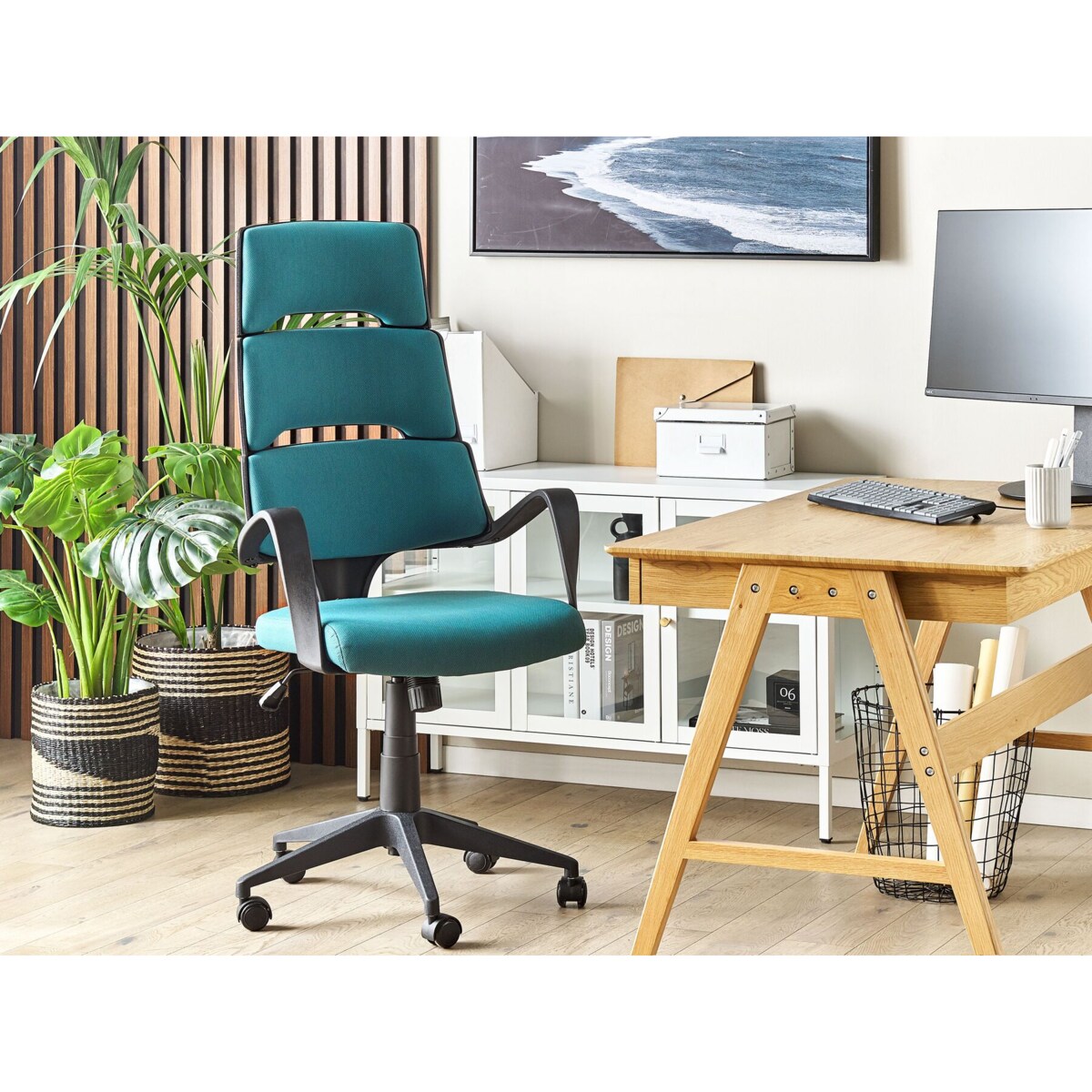 Krzesło biurowe regulowane lazurowe GRANDIOSE