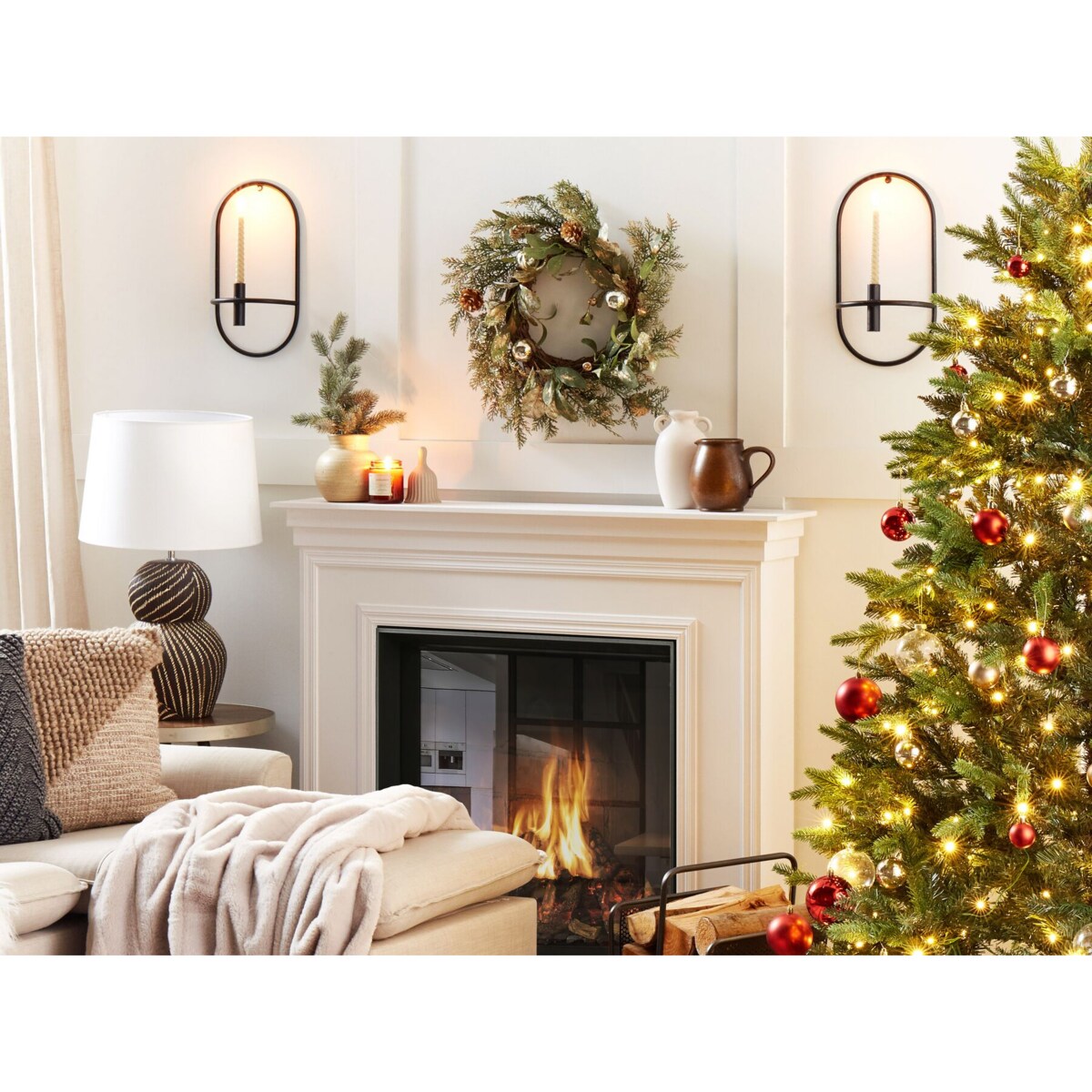 Wianek świąteczny ⌀ 45 cm zielono-złoty HOVILA