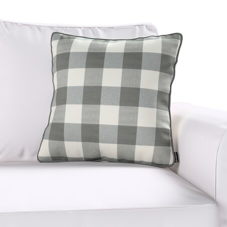 Poszewka Gabi na poduszkę 60x60 szaro-biała krata (5,5x5,5cm)