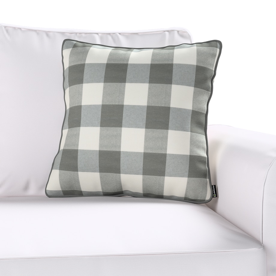 Poszewka Gabi na poduszkę 60x60 szaro-biała krata (5,5x5,5cm)