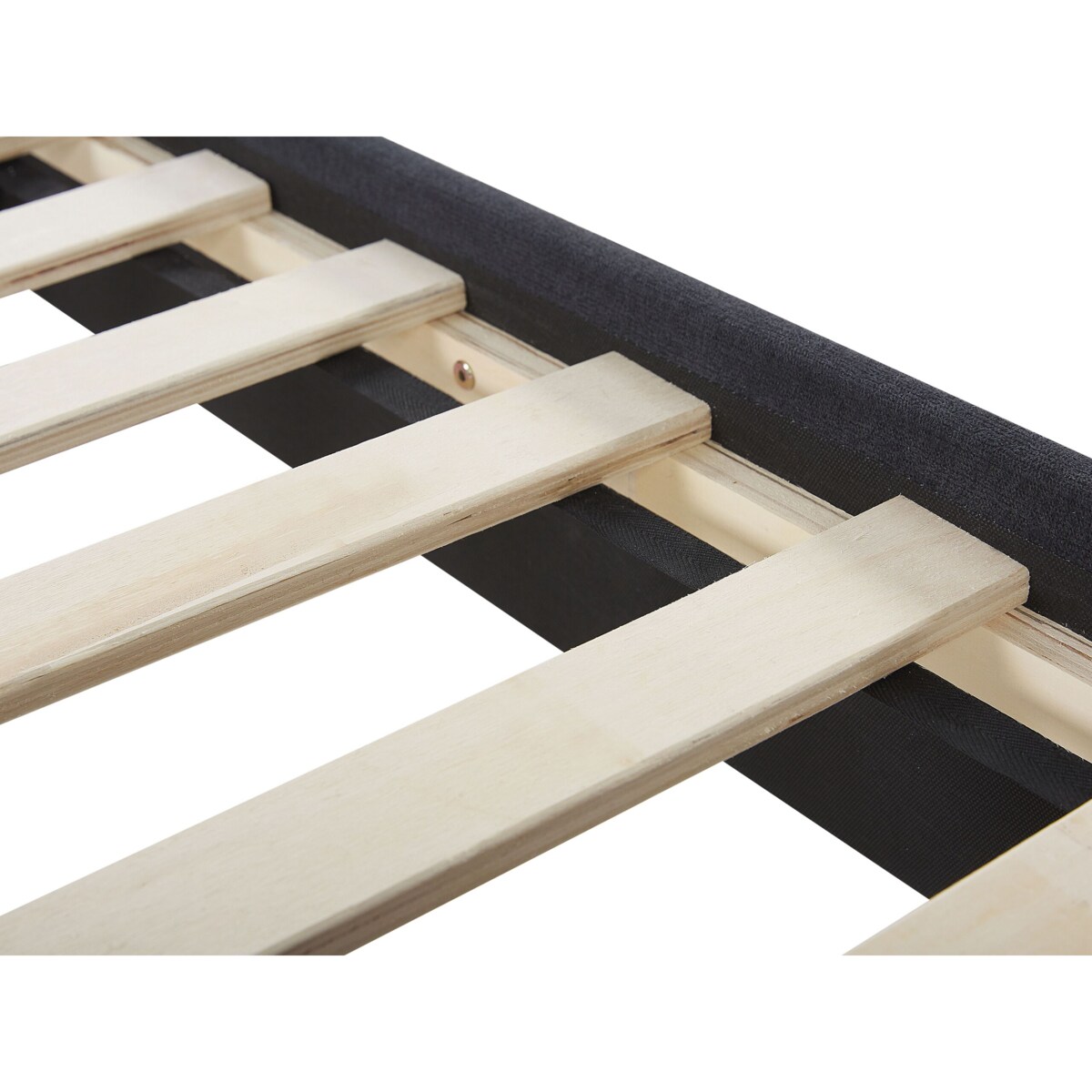 Łóżko tapicerowane 180 x 200 cm czarne AMBASSADOR