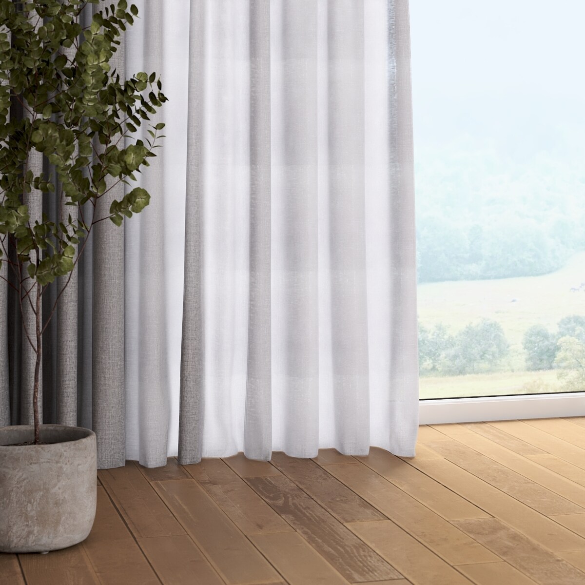 Zasłona na taśmie marszczącej 1 szt. 130x260 szary