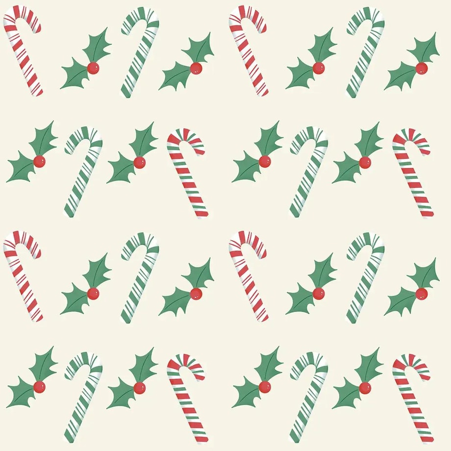 Serwetki świąteczne - Laski świąteczne i jemioła (2szt.)