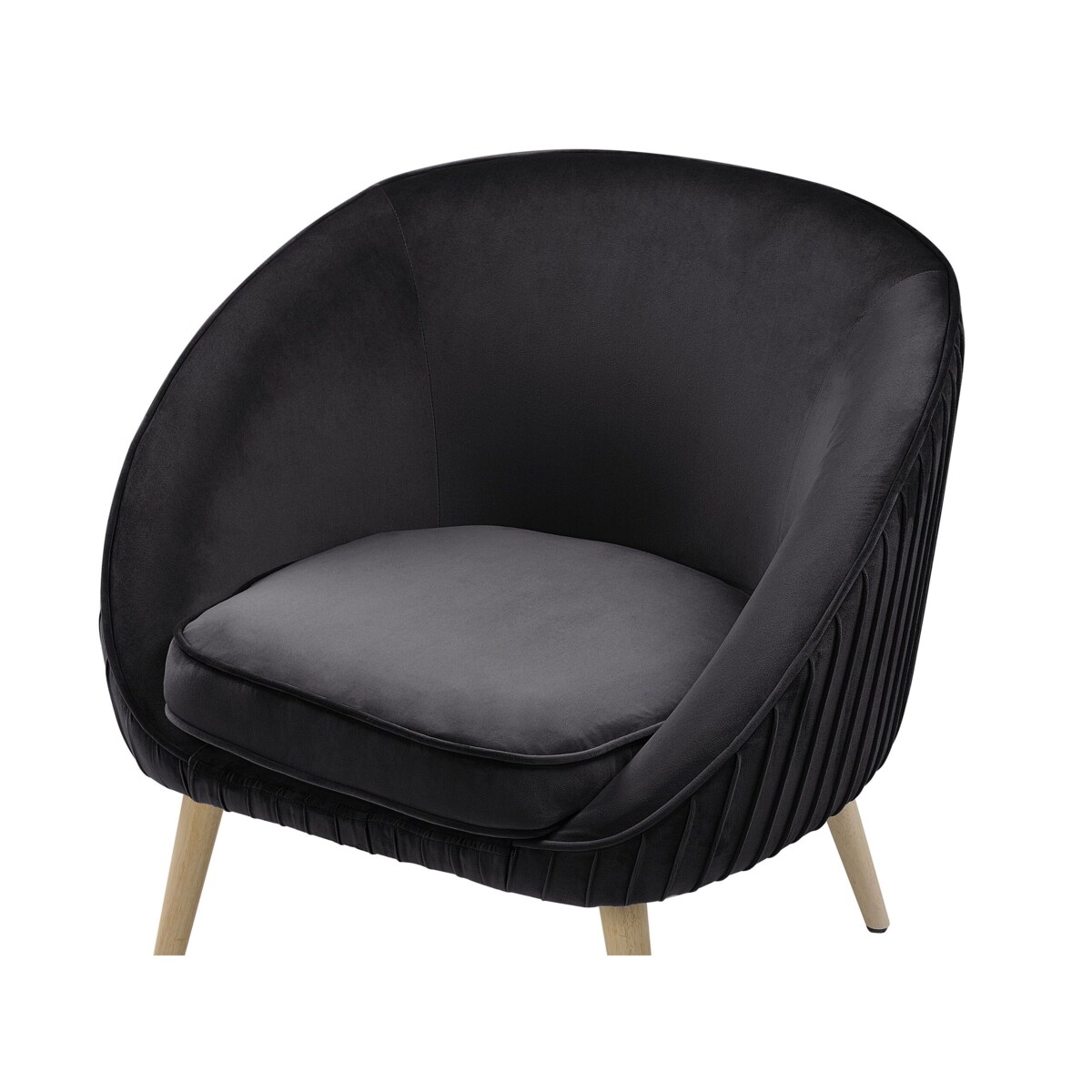 Fotel welurowy czarny TROMSO