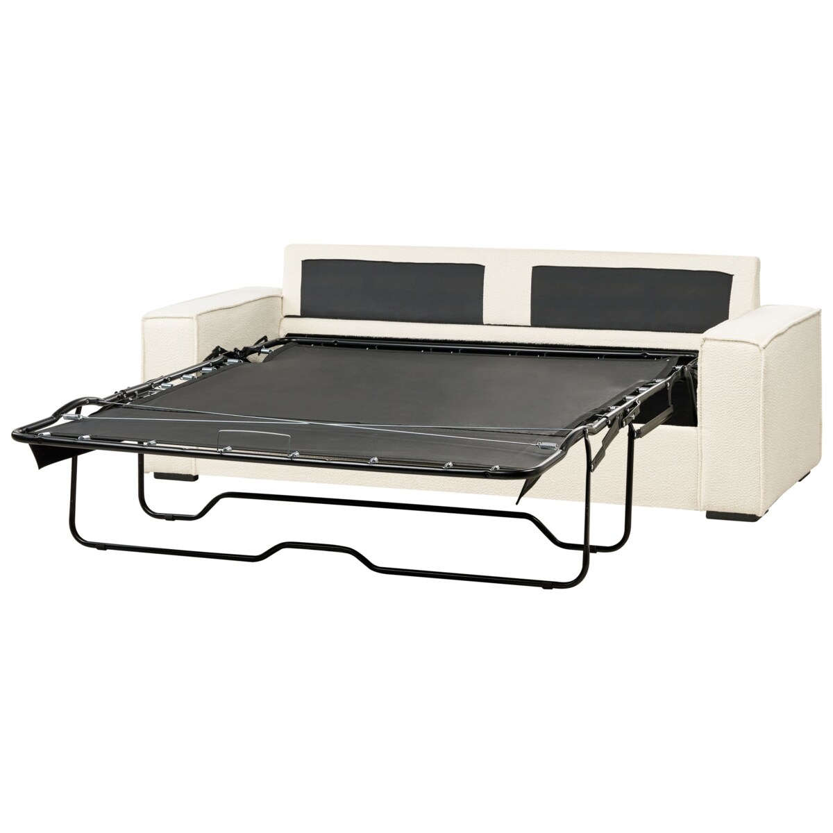 Sofa rozkładana boucle złamana biel VUOKATTI