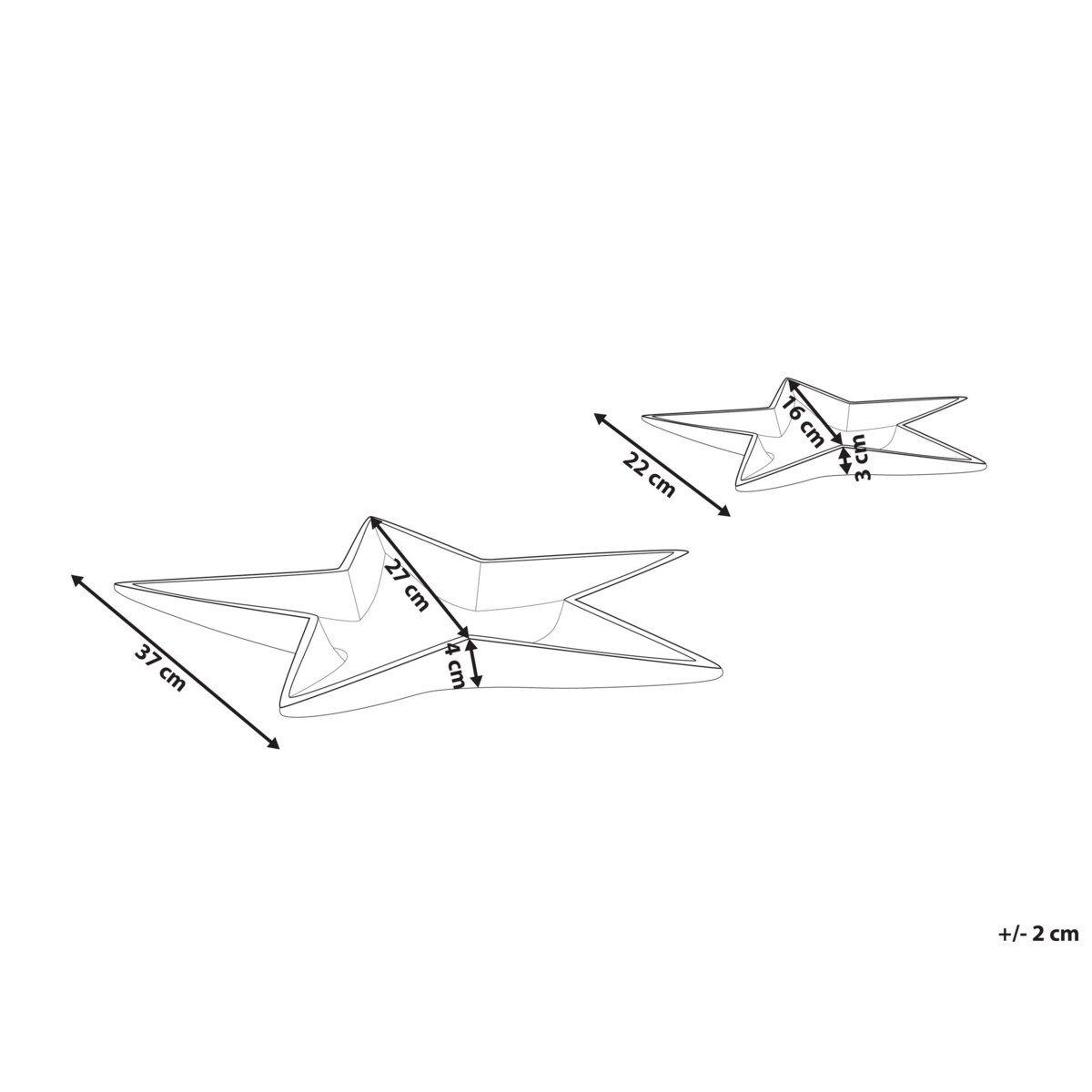 Zestaw 2 pater dekoracyjnych gwiazda złoty BANTEN