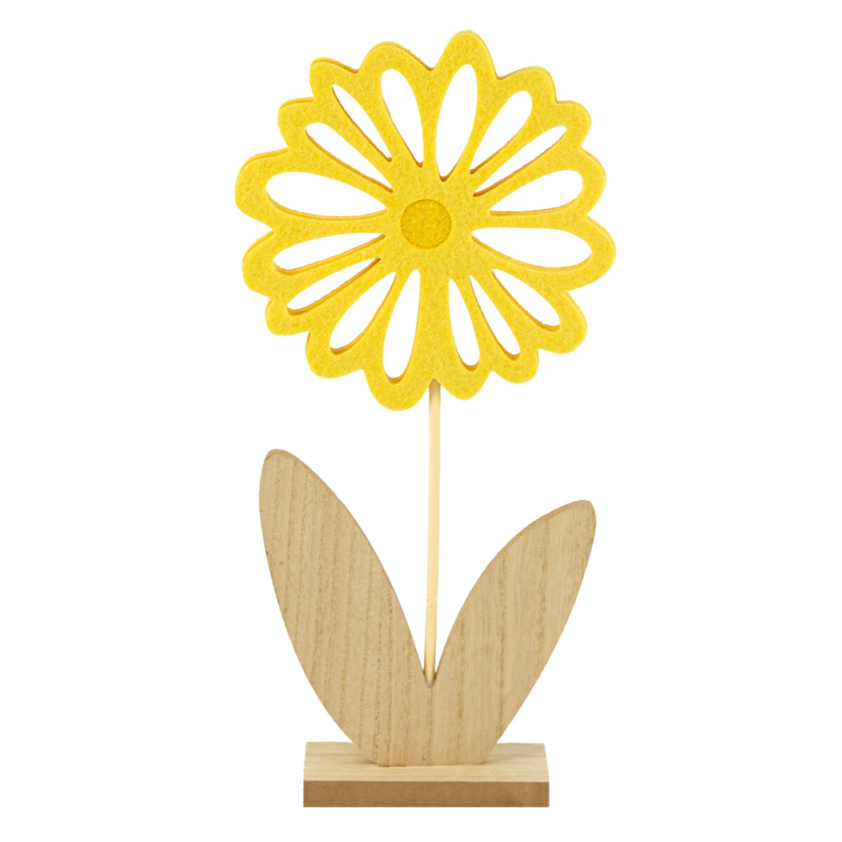 Kwiatek Drewniany 32 Cm Dekoracja Ozdoba Wielkanocna Na Stół Stokrotka Żółty
