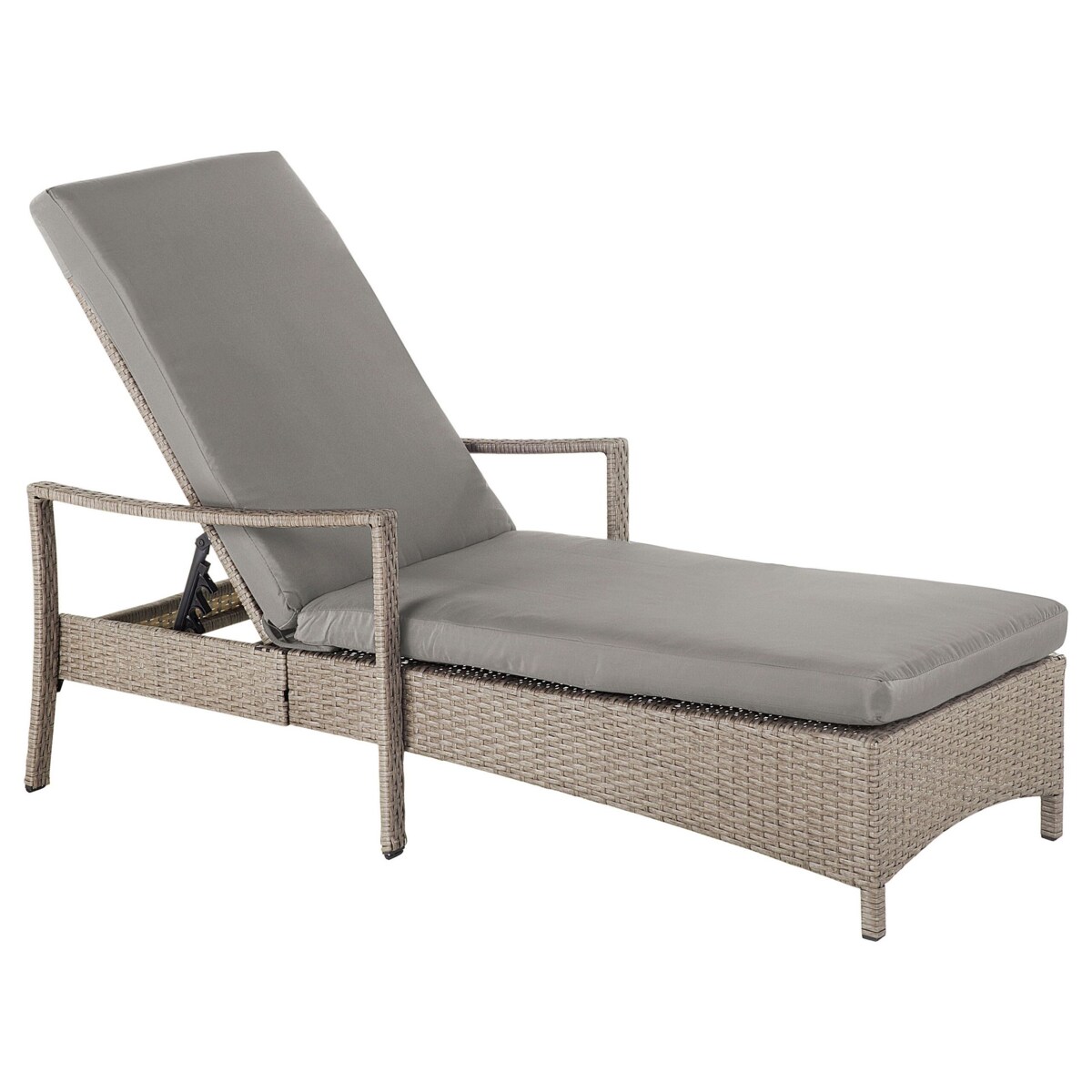 Leżak ogrodowy z technorattanu szary VASTO