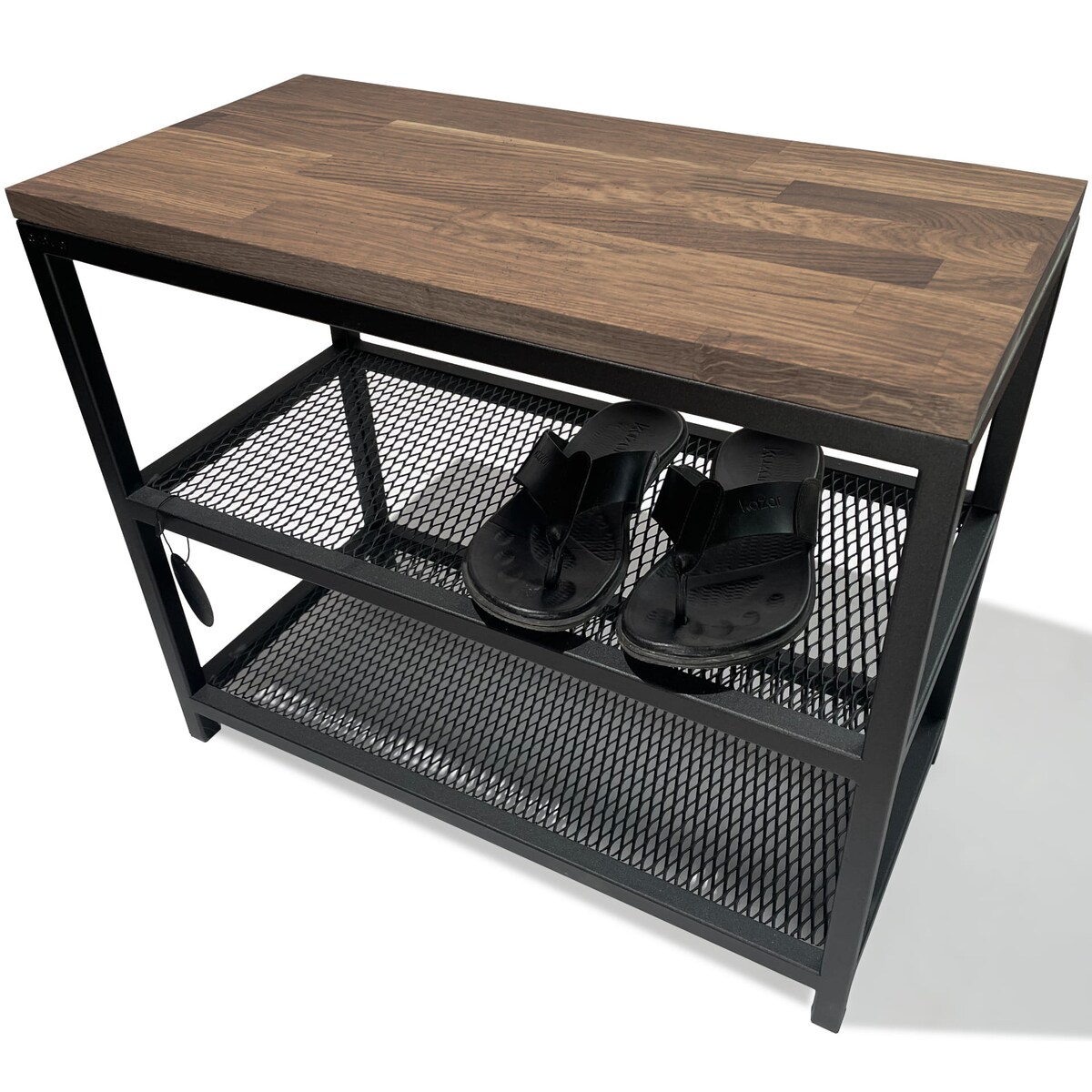 Szafka na buty loftowa dębowa brązowa siedzisko 60cm