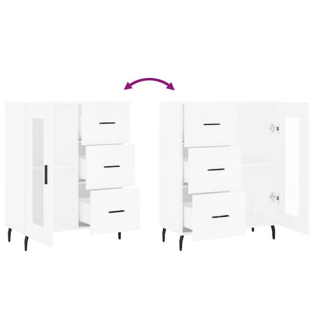 vidaXL Szafka, biała, 69,5x34x90 cm, materiał drewnopochodny