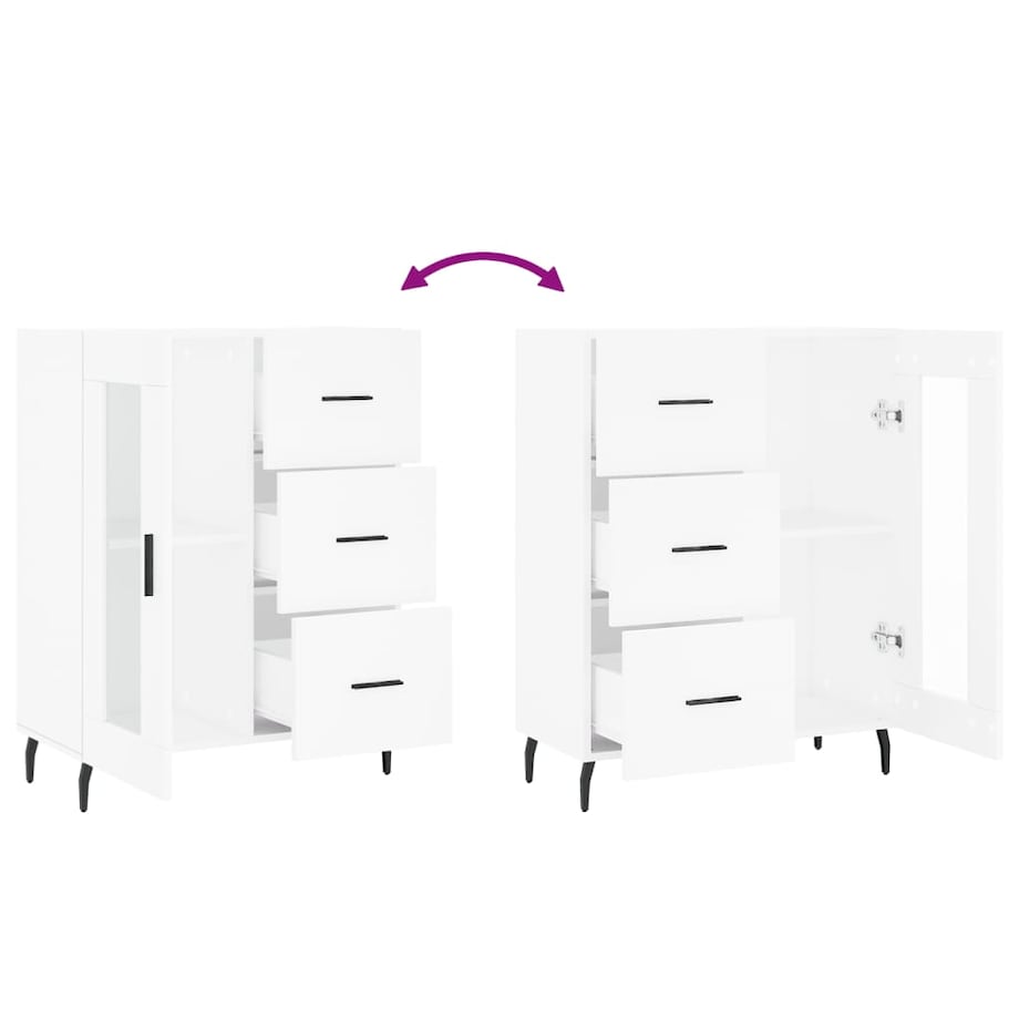 vidaXL Szafka, biała, 69,5x34x90 cm, materiał drewnopochodny