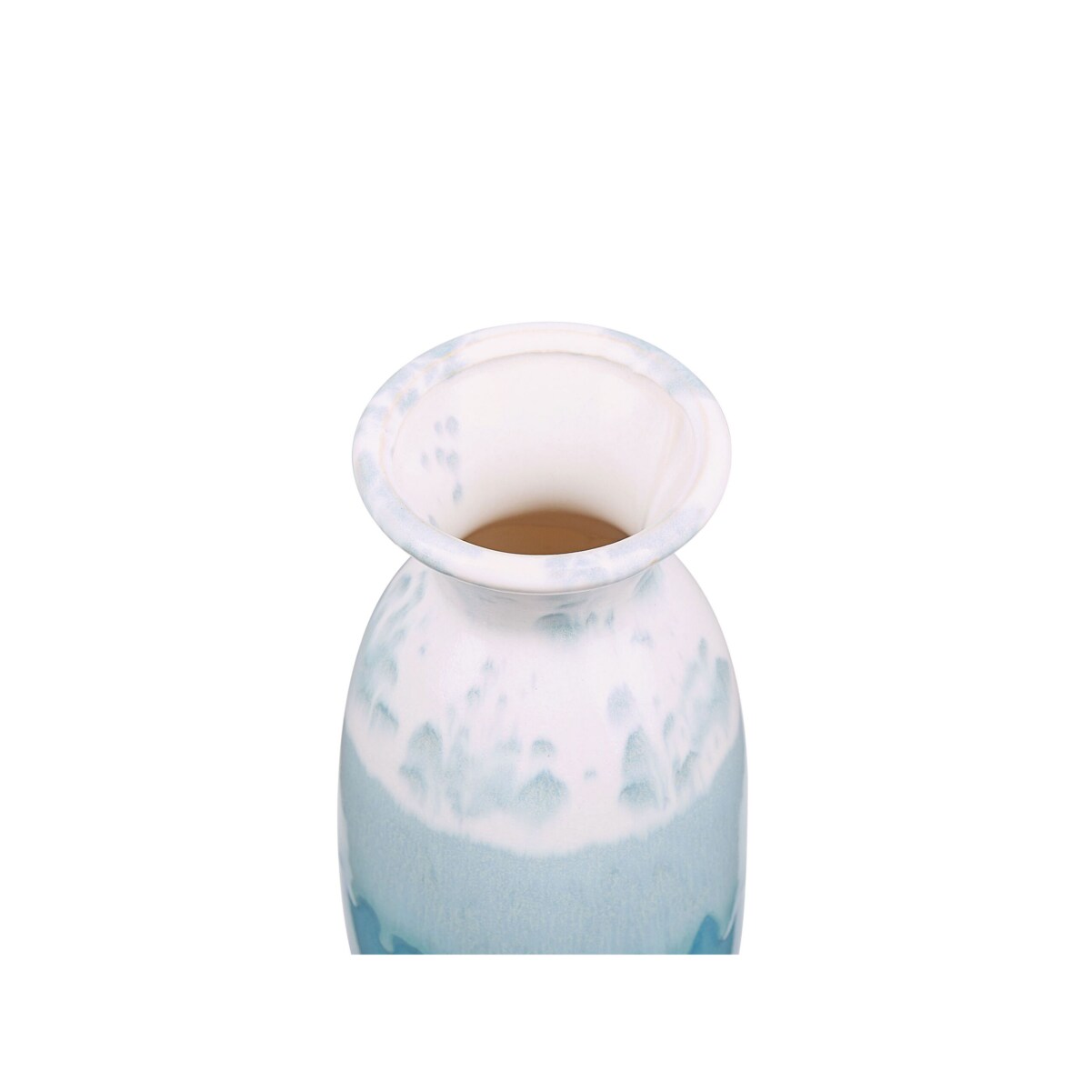 Wazon na kwiaty ceramiczny biało-niebieski CHALCIS