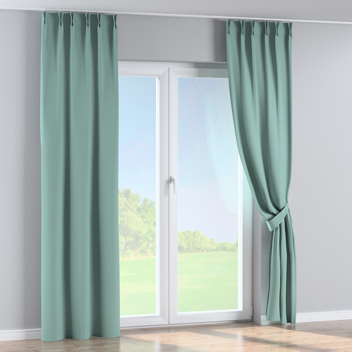 Zasłona na haczykach flex podwójnych 130x245 miętowy