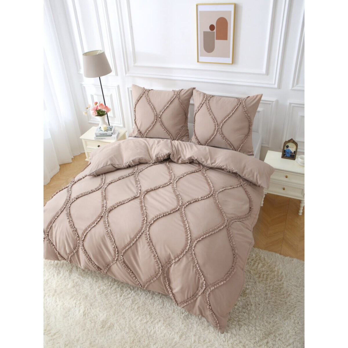 pościel "royal" 160x200 cm mikrofibra beż