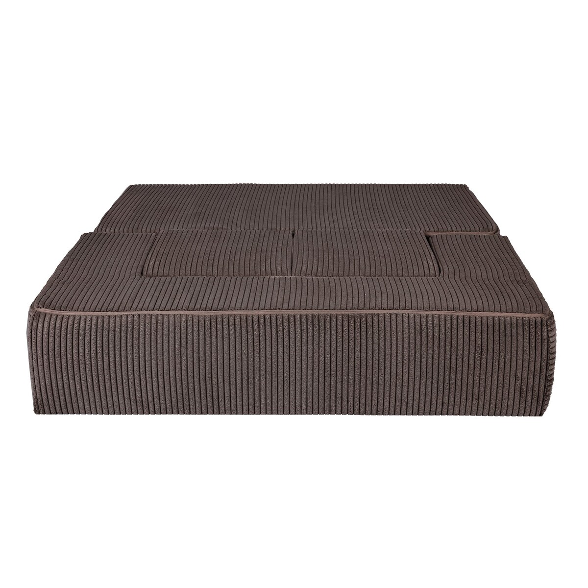 Piankowa Sofa Kostka dla Dzieci - Sofa do Pokoju Dziecięcego, Aesthetic, Brązowa