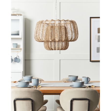 Lampa wisząca pleciona papierowa beżowa SAISI