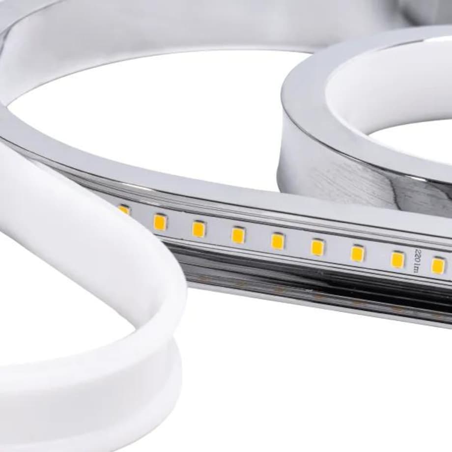 lampa wisząca led z metalu i silikonu, 35 w, 6500k owalna