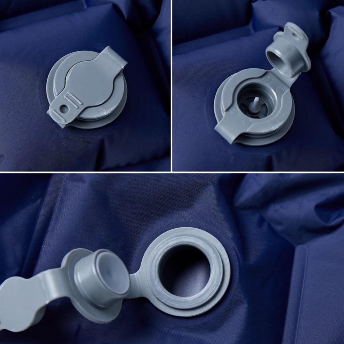 vidaXL Dmuchany materac turystyczny, 1-osobowy, granatowy, 190x58x6 cm