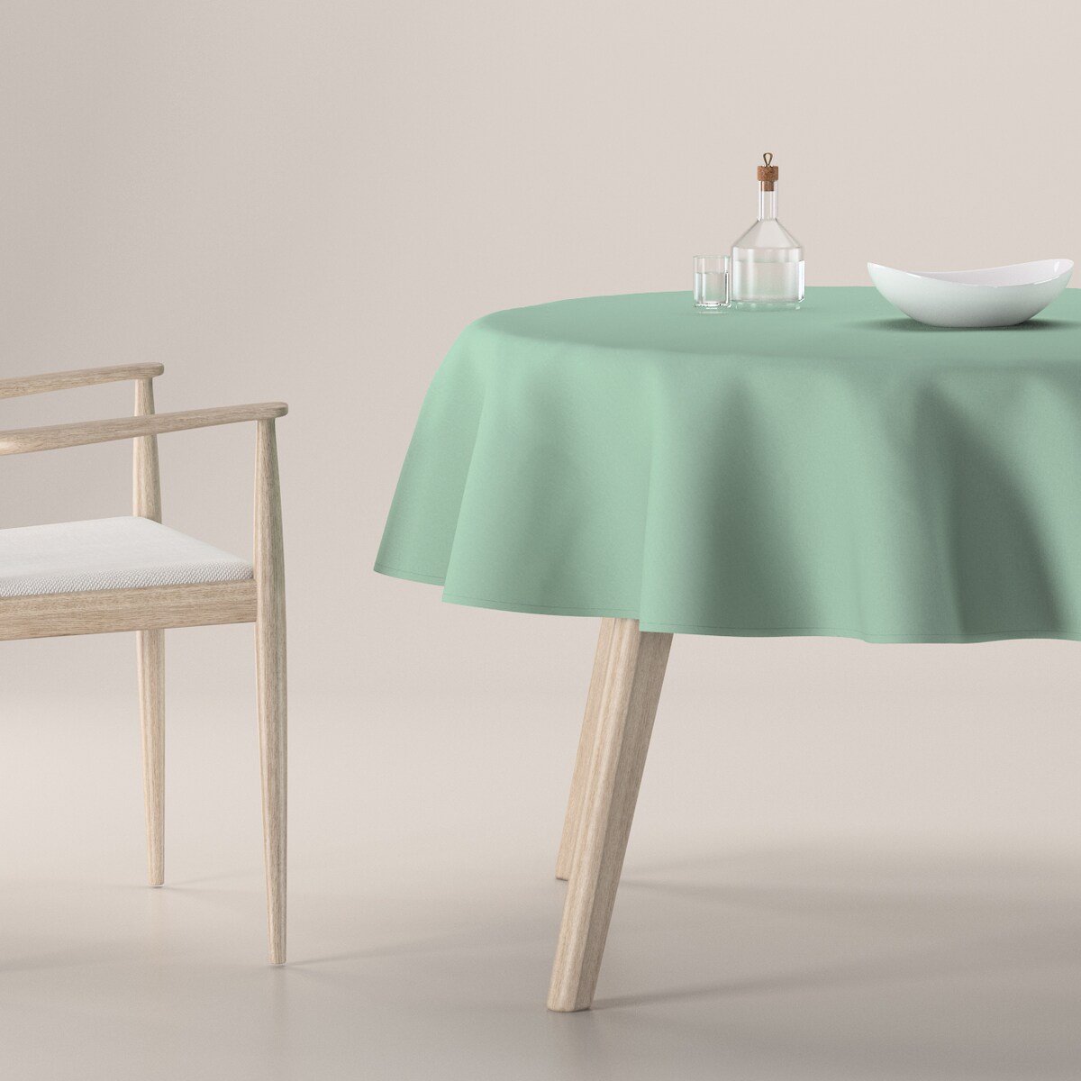 Obrus okrągły 160 x 160 cm zieleń eukaliptusa