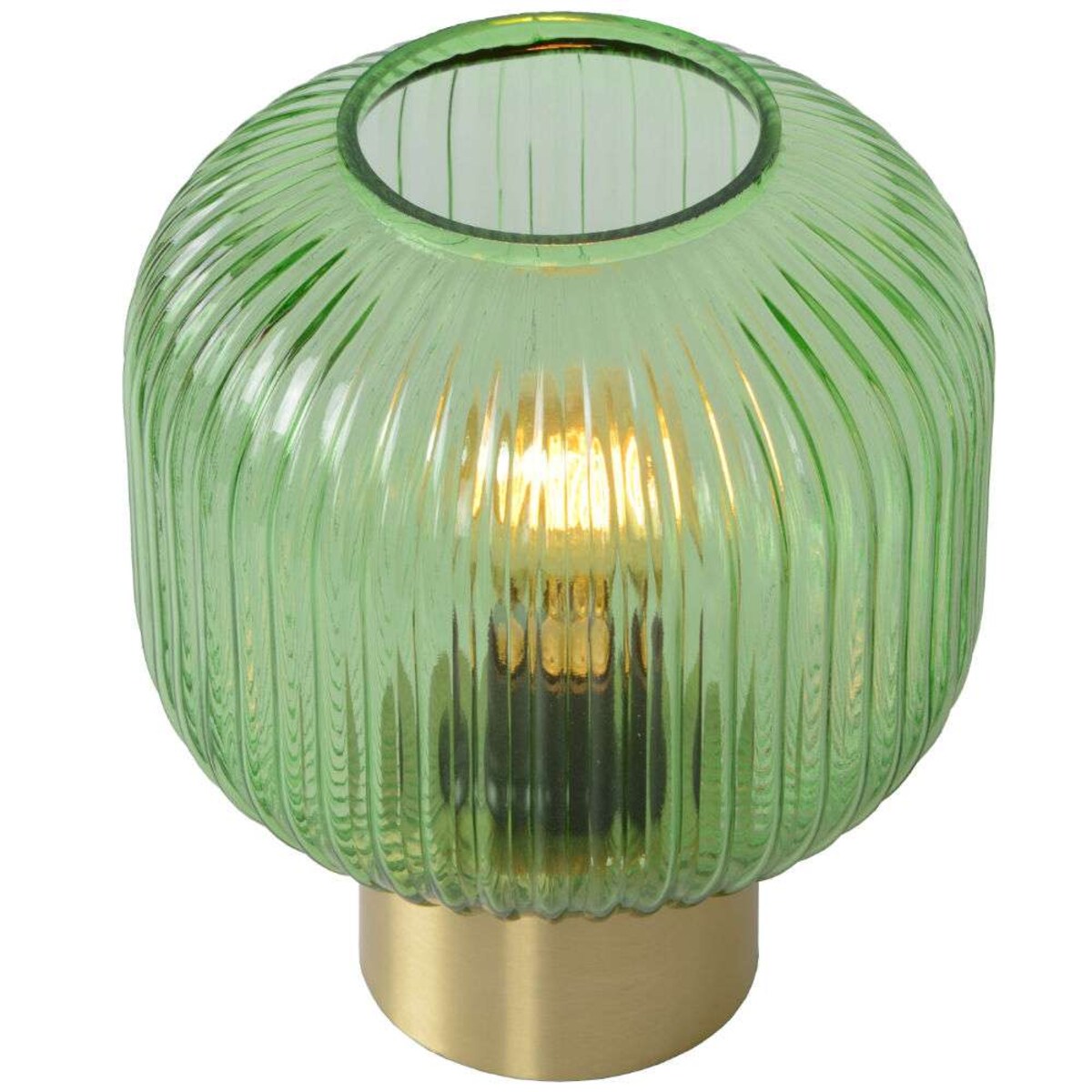 Stojąca LAMPKA nocna MALOTO  45586/20/33 Lucide szklana LAMPA loftowa stołowa zielona mosiądz