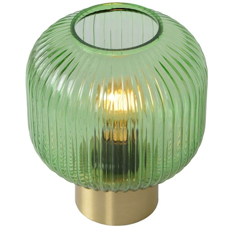 Stojąca LAMPKA nocna MALOTO 45586/20/33 Lucide szklana LAMPA loftowa stołowa zielona mosiądz