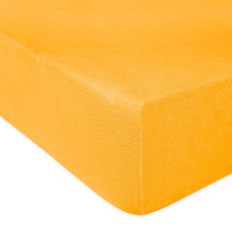 Prześcieradło frotte z gumką 140x200 kolor żółty