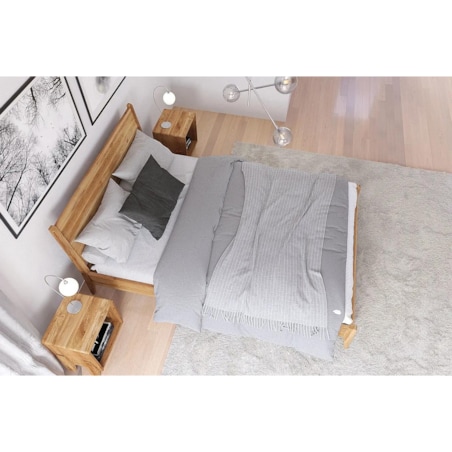 Łóżko drewniane dębowe Visby RADOM / 160x200 cm, lakier naturalny