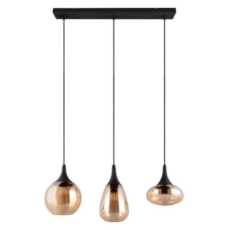 Potrójna lampa nad stół Lumina 317000313 Trio szkło czarna bursztynowa