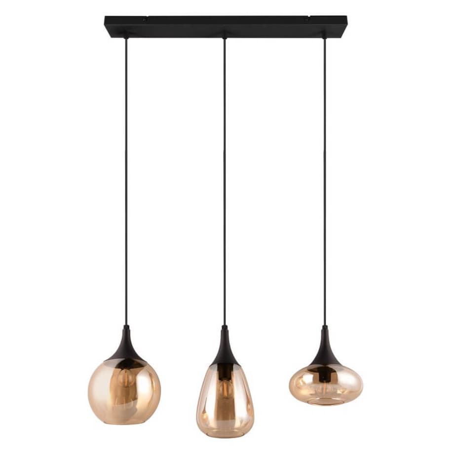 Potrójna lampa nad stół Lumina 317000313 Trio szkło czarna bursztynowa