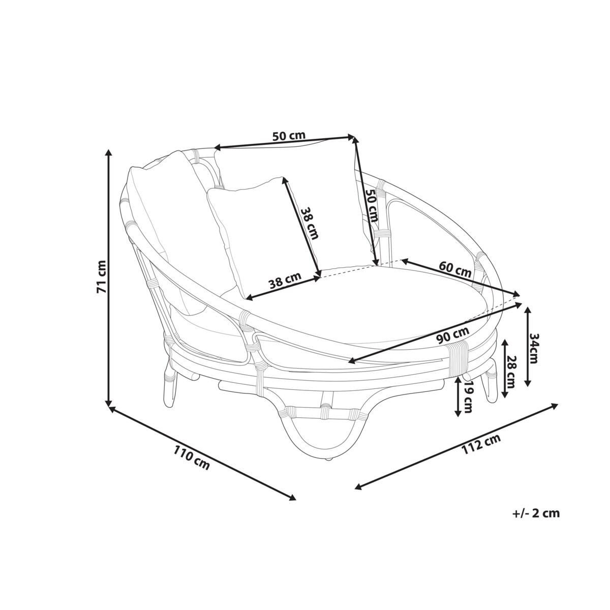 Kosz ogrodowy rattanowy naturalny ROSSANO