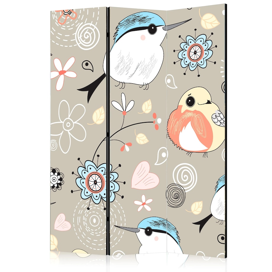 Parawan jednostronny Dla dzieci 135x172 cm 3-częściowy szary