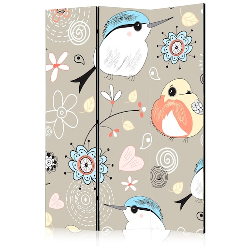 Parawan jednostronny Dla dzieci 135x172 cm 3-częściowy szary