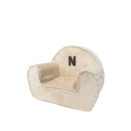 Fotelik sztruksowy z literą Sandy Yellow