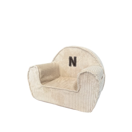 Fotelik sztruksowy z literą Sandy Yellow