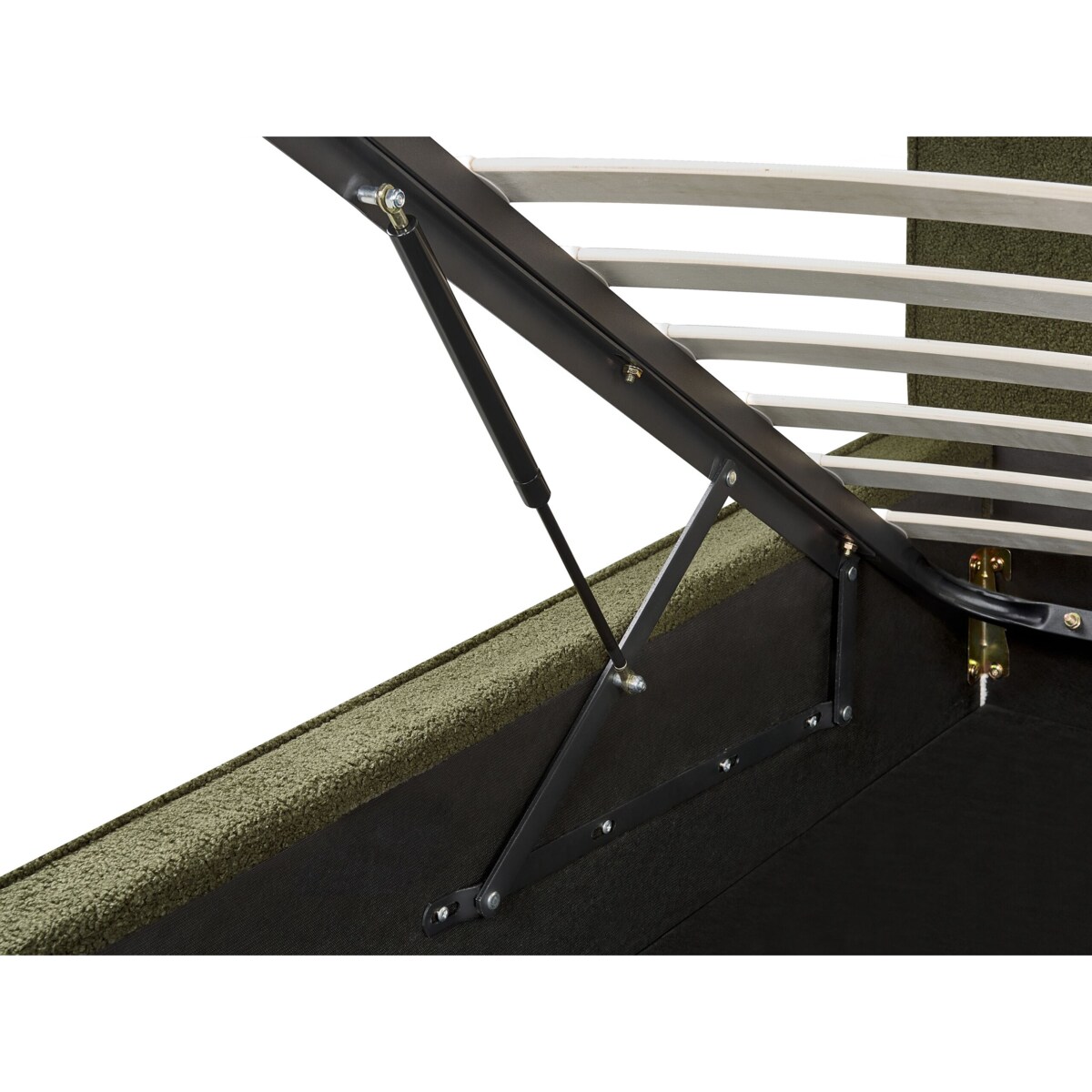 Łóżko z pojemnikiem boucle 180 x 200 cm ciemnozielone MOISSAC