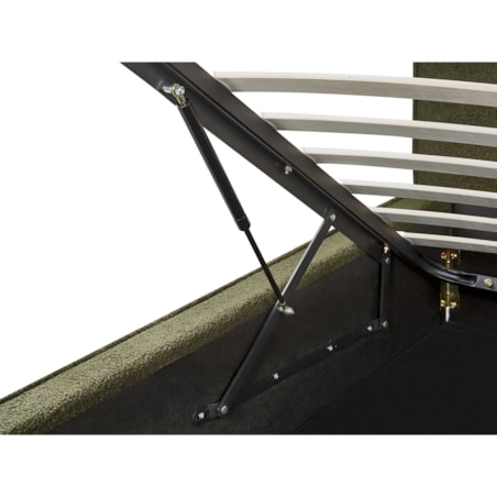 Łóżko z pojemnikiem boucle 180 x 200 cm ciemnozielone MOISSAC