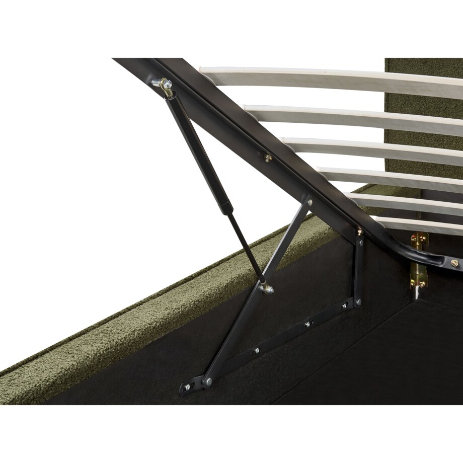 Łóżko z pojemnikiem boucle 180 x 200 cm ciemnozielone MOISSAC