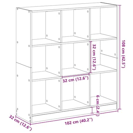 vidaXL Regał, biały, 102x32x108 cm, materiał drewnopochodny