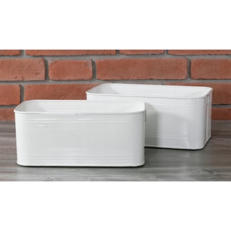 2 szt. PUDEŁKO organizer STYL LOFT metalowy biały