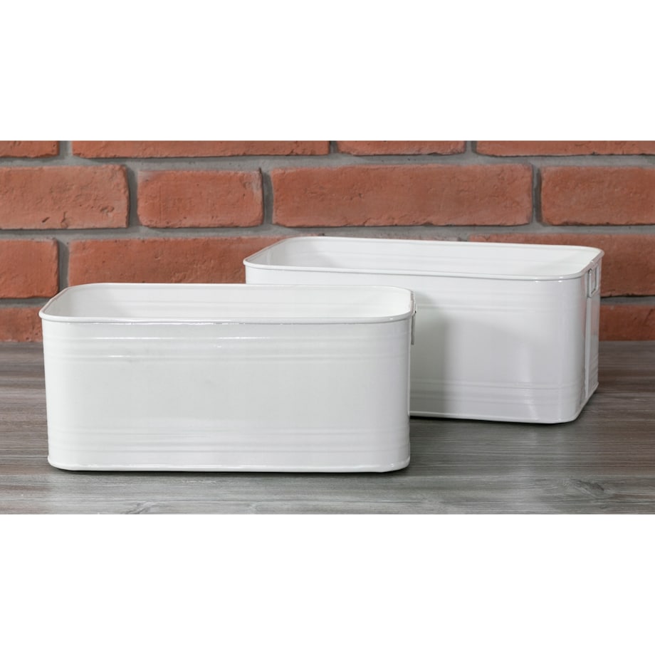2 szt. PUDEŁKO organizer STYL LOFT metalowy biały