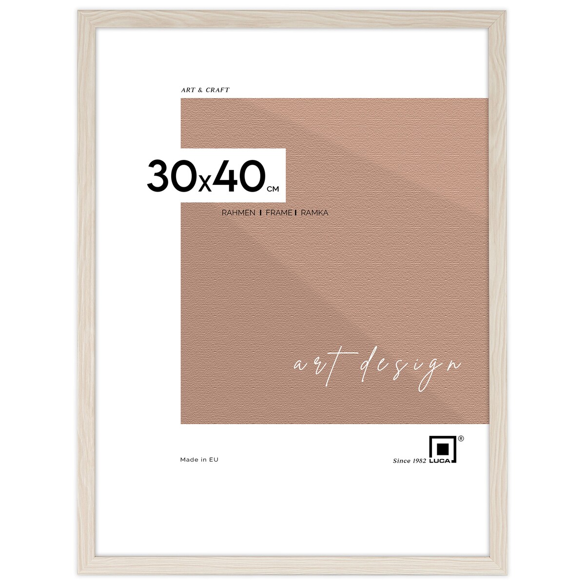 Ramka na zdjęcia 30x40 cm biała z przetarciami rama MDF z plexi wisząca poziom pion klasyczna ramka