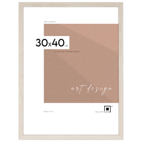 Ramka na zdjęcia 30x40 cm biała z przetarciami rama MDF z plexi wisząca poziom pion klasyczna ramka