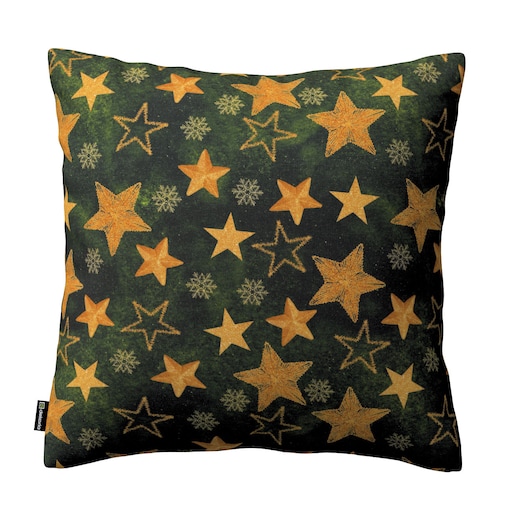 Poszewka Kinga na poduszkę 50x50 złote gwiazdki na zielonym tle