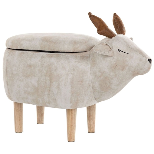 Pufa zwierzak ze schowkiem REINDEER Beżowy Renifer