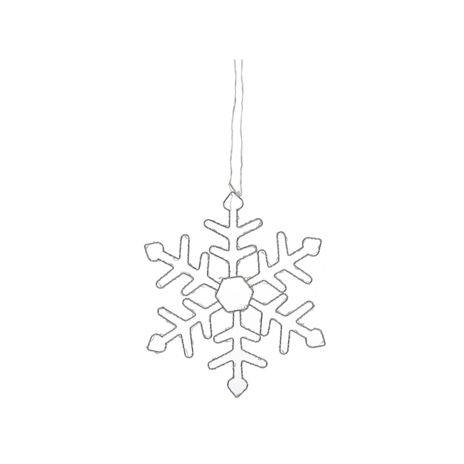 Zestaw 3 dekoracji ogrodowych wiszący LED śnieżynki 30/39/50 cm srebrny LOHELA