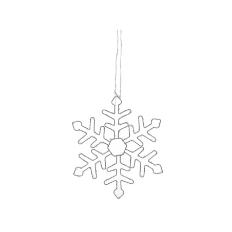 Zestaw 3 dekoracji ogrodowych wiszący LED śnieżynki 30/39/50 cm srebrny LOHELA